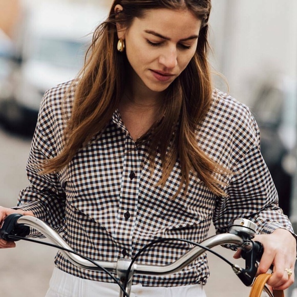 UNIQLO U Long Sleeve Button Down Shirt Gingham XS - Picture 2 of 4